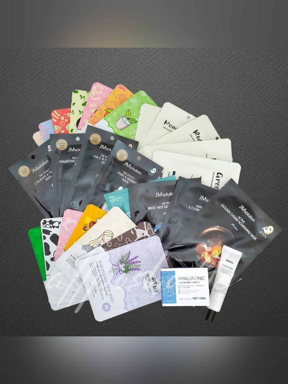 Korean Sheet Mask & Hyaluronic Acid Cream Bundle